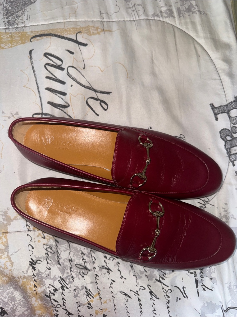 Gucci Red Leather Horsebit Loafers - Picture 3 of 5